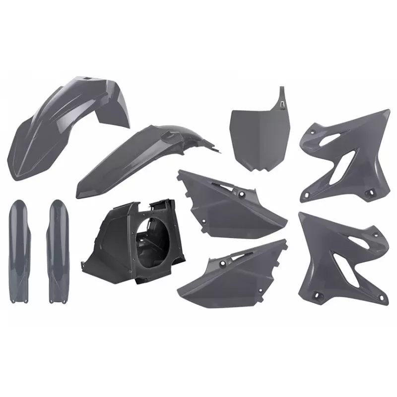 kit plastique POLISPORT 125/250 YZ 02-18 gris avec boite à air
