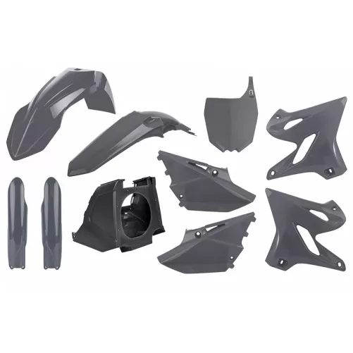 kit plastique POLISPORT 125/250 YZ 02-21 gris avec boite à air