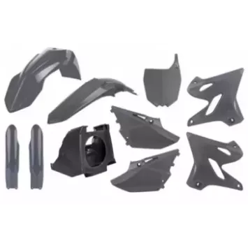 kit plastique POLISPORT 125/250 YZ 02-18 gris avec boite à air