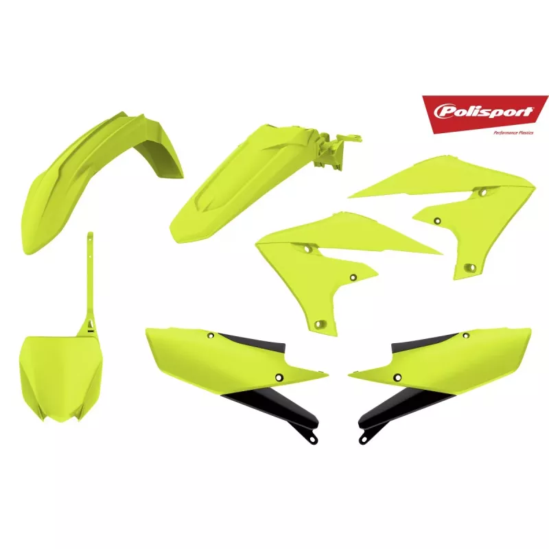 kit plastique POLISPORT 450 YZF 18-19 et 250 YZF 19 jaune fluo