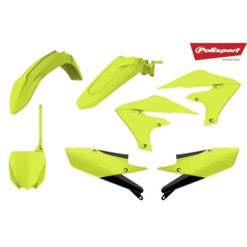 kit plastique POLISPORT 450 YZF 18-20 et 250 YZF 19-20 jaune fluo