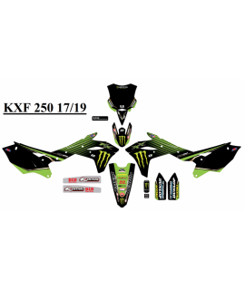 Kit déco complet D'Cor Team Monster Kawasaki 250 KXF 2017-2020