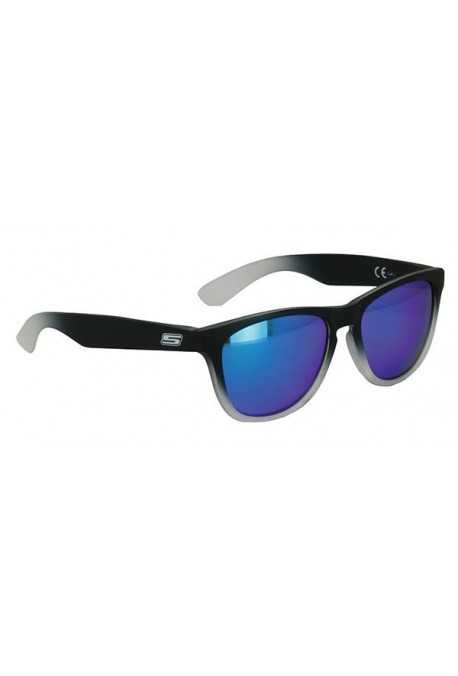 S-Line - Lunettes De Soleil Noire Mat Nuancé Gris - Verres Miroir Bleu S-Line - Lunettes De Soleil Noire Mat Nuancé Gris - Verres Miroir Bleu