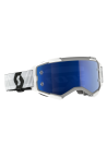 Masque SCOTT FURY blanc écran bleu chrome