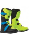 Bottes cross enfant THOR Blitz XP bleu noir vert fluo