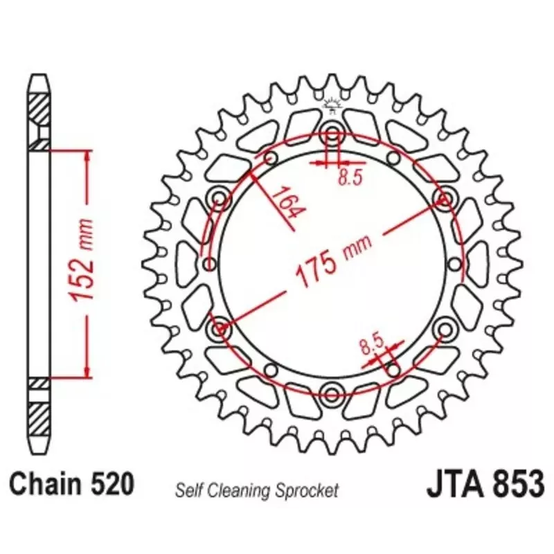 couronne JT SPROCKET YZ 84-97 48 dents DESTOCKAGE
