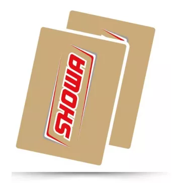 Autocollant de fourche SHOWA transparent rouge blanc