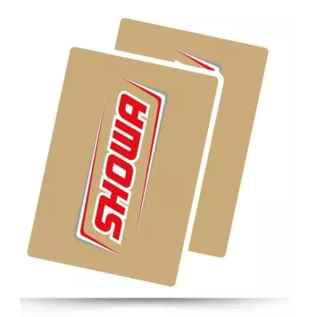 Autocollant de fourche SHOWA transparent rouge blanc