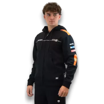 Sweat Enfant Team Bud Racing à Capuche Zippé Team 24 Orange/Noir