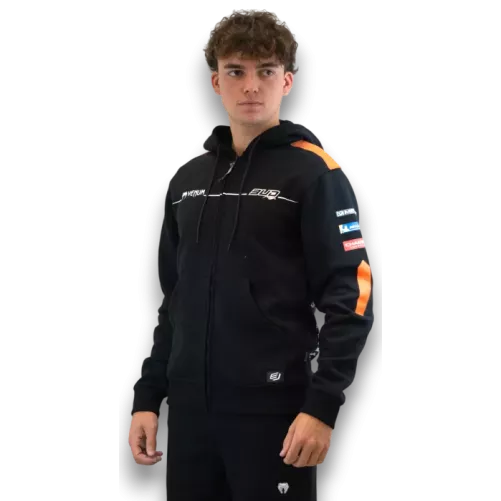 Sweat Enfant Team Bud Racing à Capuche Zippé Team 24 Orange/Noir