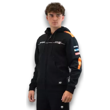 Sweat Enfant Team Bud Racing à Capuche Zippé Team 24 Orange/Noir