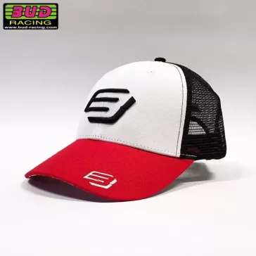 Casquette BUD RACING BASIC orange blanc