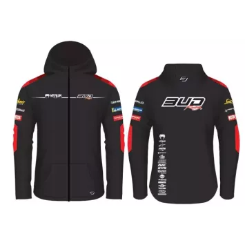 Sweat Enfant Team Bud Racing à Capuche Zippé Team 24 rouge/Noir