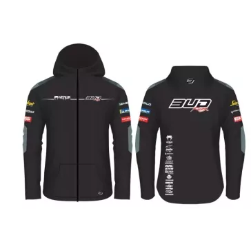 Sweat Enfant Team Bud Racing à Capuche Zippé Team 24 gris/Noir