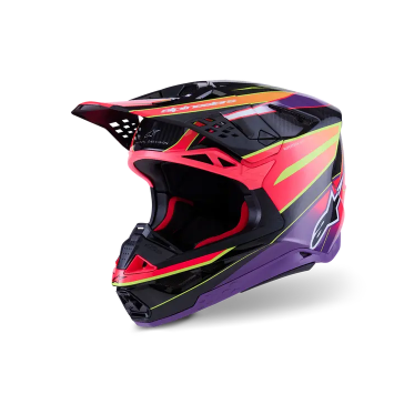 Casque ALPINESTAR Supertech M10 ERA Violet Rose Jaune Fluo