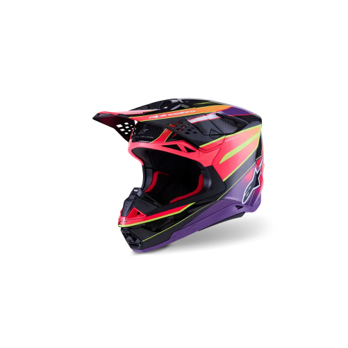 Casque ALPINESTAR Supertech M10 ERA Violet Rose Jaune Fluo