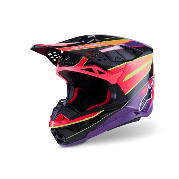 Casque ALPINESTAR Supertech M10 ERA Violet Rose Jaune Fluo MX26