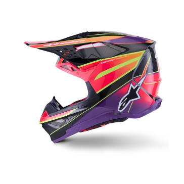 Casque ALPINESTAR Supertech M10 ERA Violet Rose Jaune Fluo