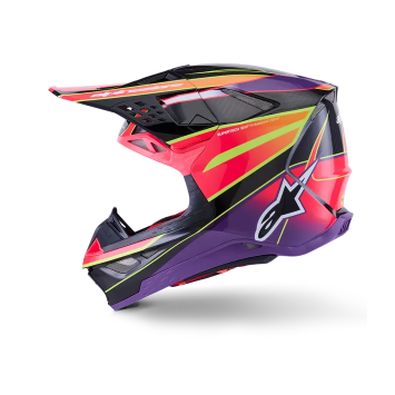 Casque ALPINESTAR Supertech M10 ERA Violet Rose Jaune Fluo MX26