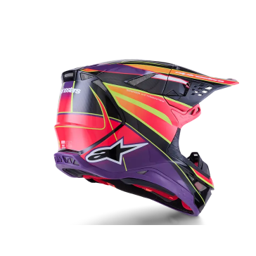Casque ALPINESTAR Supertech M10 ERA Violet Rose Jaune Fluo