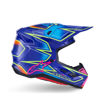 Casque ALPINESTAR Supertech M7 DEED Bleu-Jaune-Rose