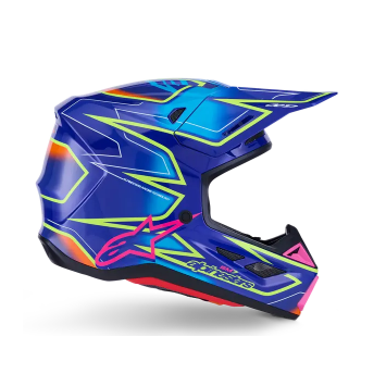 Casque ALPINESTAR Supertech M7 DEED Bleu-Jaune-Rose