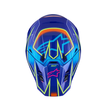 Casque ALPINESTAR Supertech M7 DEED Bleu-Jaune-Rose
