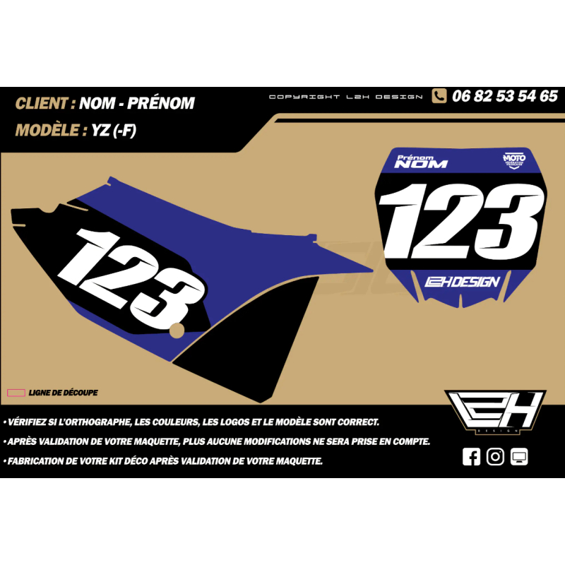 Fonds de plaques semi personnalisés Yamaha – Basic YZ/F 18-25