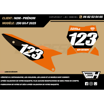 Fonds de plaques semi personnalisés KTM – Basic SX/F 18-25