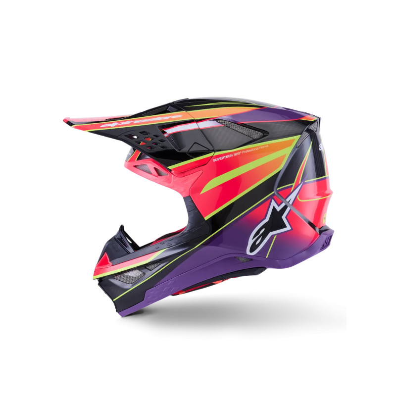 Casque ALPINESTAR Supertech M10 ERA Violet Rose Jaune Fluo MX26
