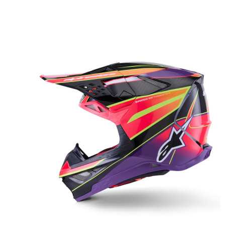 Casque ALPINESTAR Supertech M10 ERA Violet Rose Jaune Fluo