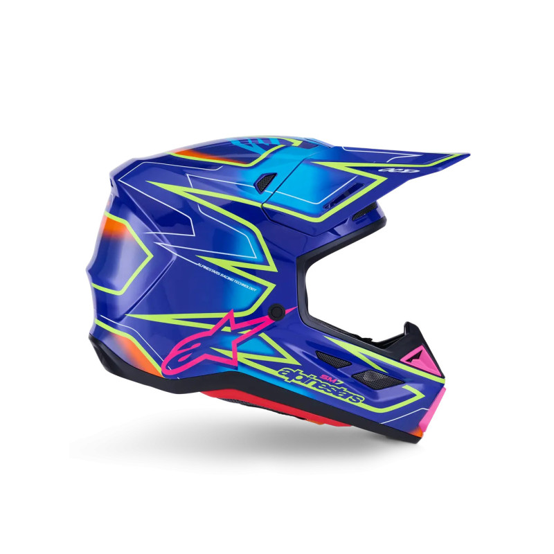 Casque ALPINESTAR Supertech M7 DEED Bleu-Jaune-Rose