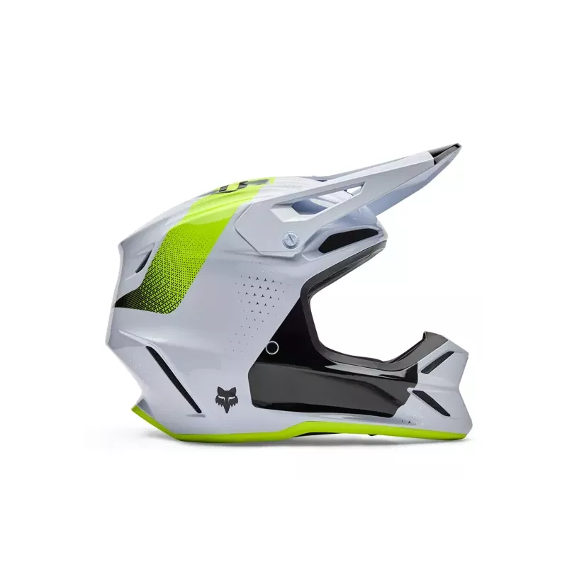 Casque FOX V3 Tine Blanc Jaune