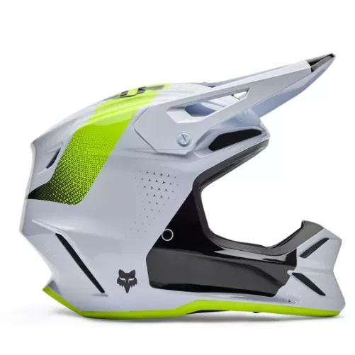 Casque FOX V3 Tine Blanc Jaune