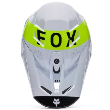 Casque FOX V3 Tine Blanc Jaune