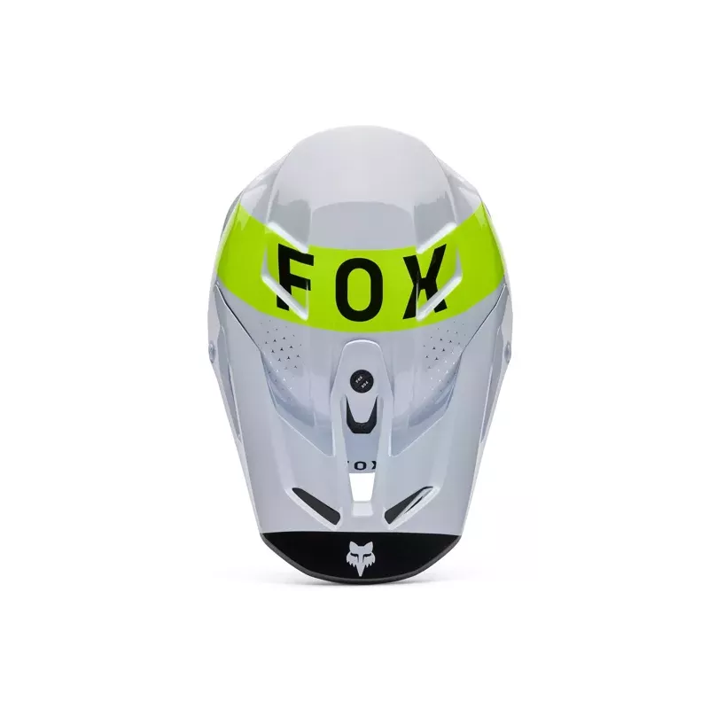 Casque FOX V3 Tine Blanc Jaune