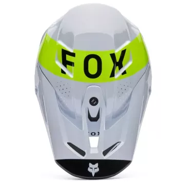 Casque FOX V3 Tine Blanc Jaune