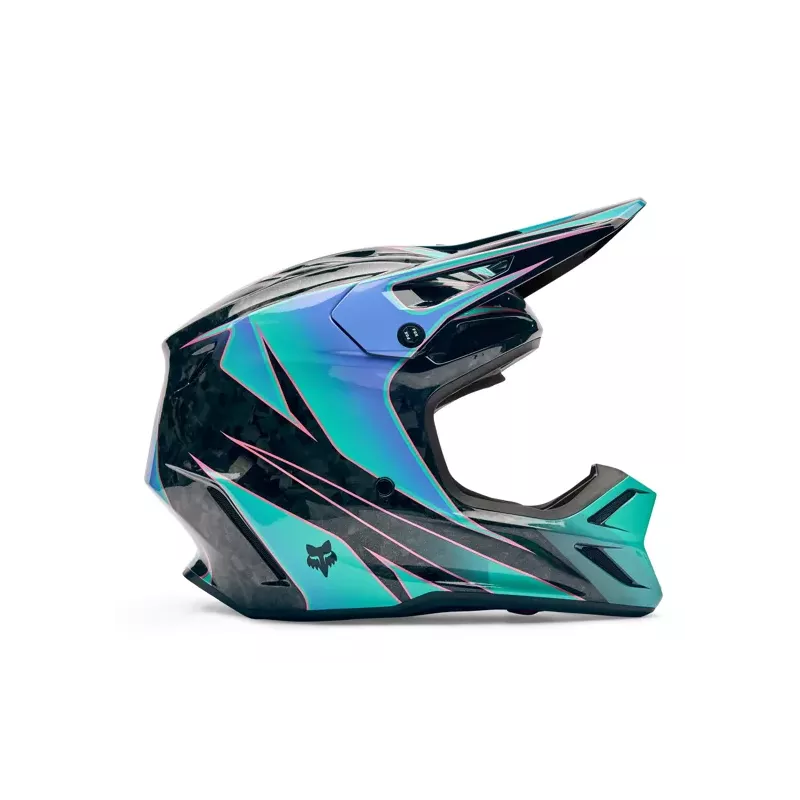 Casque FOX V3 RS CANVAS Noir Bleu Cyan