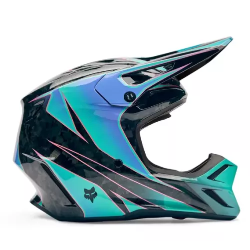 Casque FOX V3 RS CANVAS Noir Bleu Cyan
