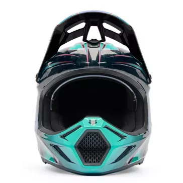 Casque FOX V3 RS CANVAS Noir Bleu Cyan