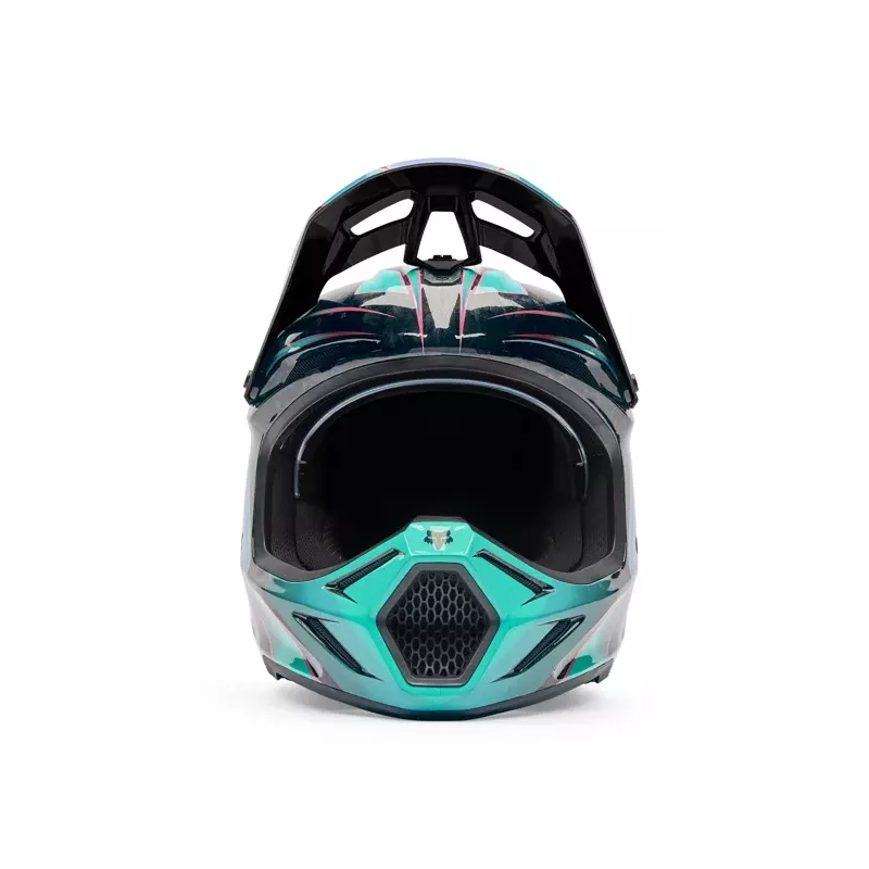 Casque FOX V3 RS CANVAS Noir Bleu Cyan