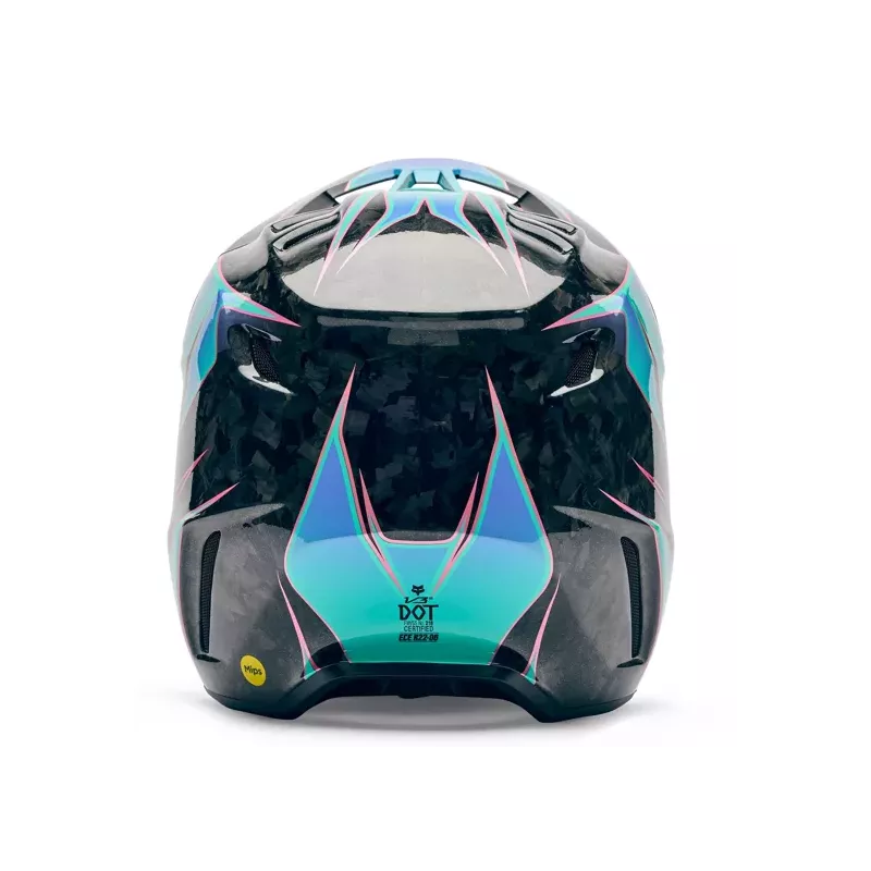 Casque FOX V3 RS CANVAS Noir Bleu Cyan