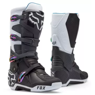 Bottes Fox Motion Blanc et Noir attachent anodisée
