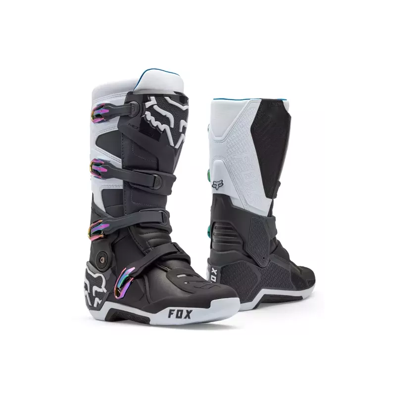Bottes Fox Motion Blanc et Noir attachent anodisée