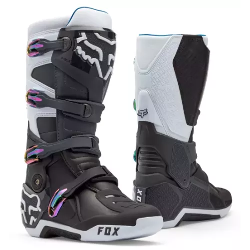 Bottes Fox Motion Blanc et Noir attachent anodisée