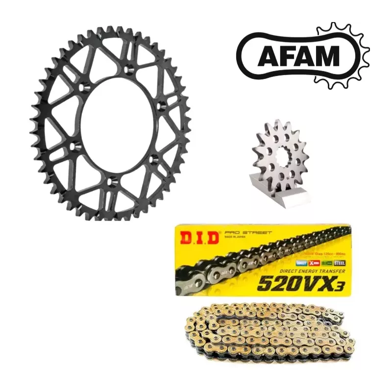 Kit chaine YAMAHA AFAM / DID 250 YZ 03-25 et 450 YZF 01-25