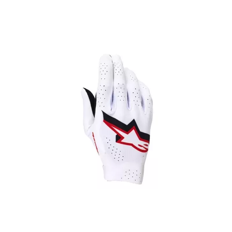 Gants Alpinestars Supertech MX Blanc Noir Rouge Vif