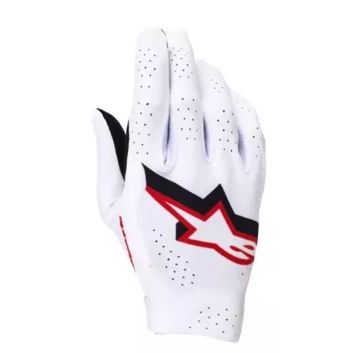 Gants Alpinestars Supertech MX Blanc Noir Rouge Vif