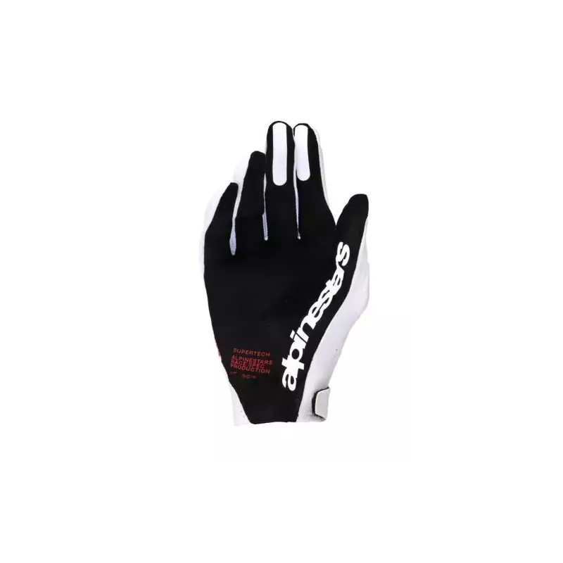 Gants Alpinestars Supertech MX Blanc Noir Rouge Vif