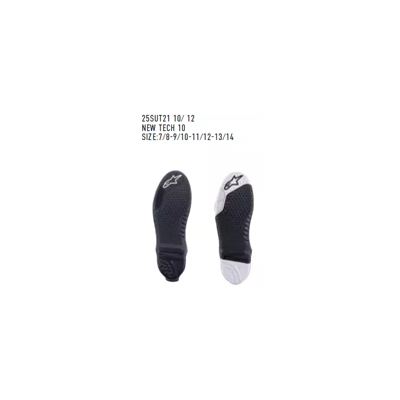 Semelles Alpinestars Blanc Noir Tech 10 (Depuis 2020)